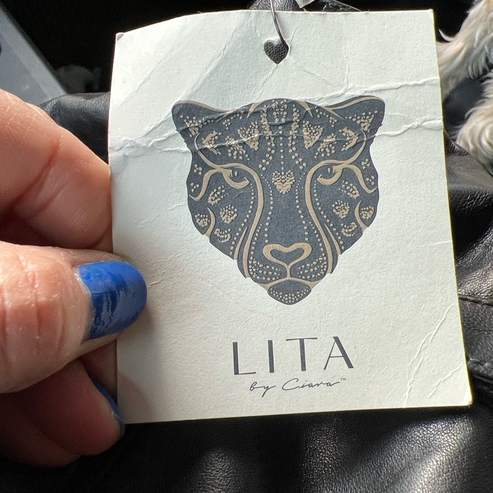 NWT LITA by Ciara Leather Bustier Jumpsuit in Black - Picture 6 of 7
